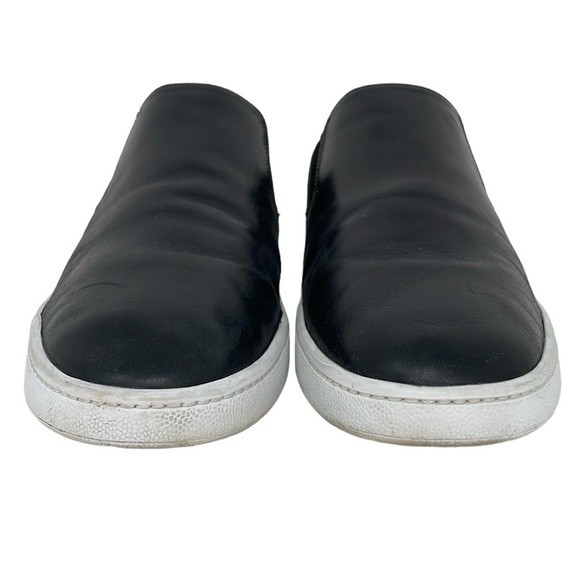 Vince Shoes Women's 7 Black Leather Slip on Flats Mules Sneakers - Picture 3 of 13